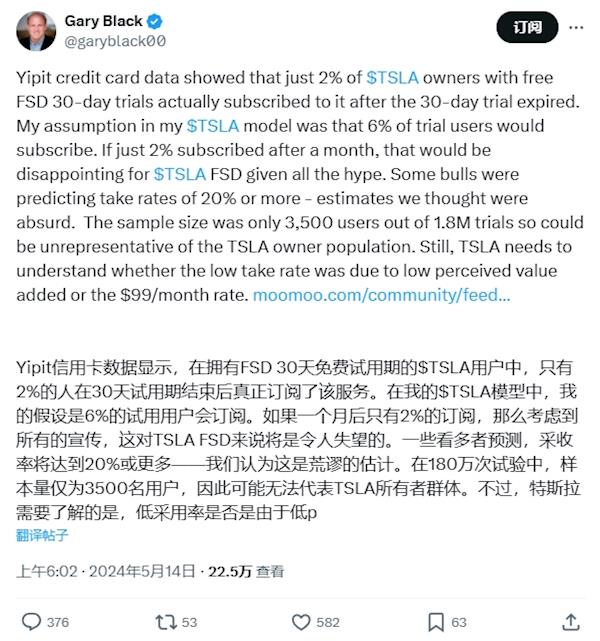 Tesla FSD system is cold: only 3,500 of the 1.8 million car owners choose to upgrade.