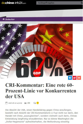 "European Times" German website forwarded on August 10, 2018